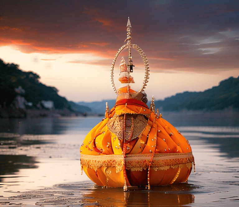 Hindu sacred river, such as the Ganges